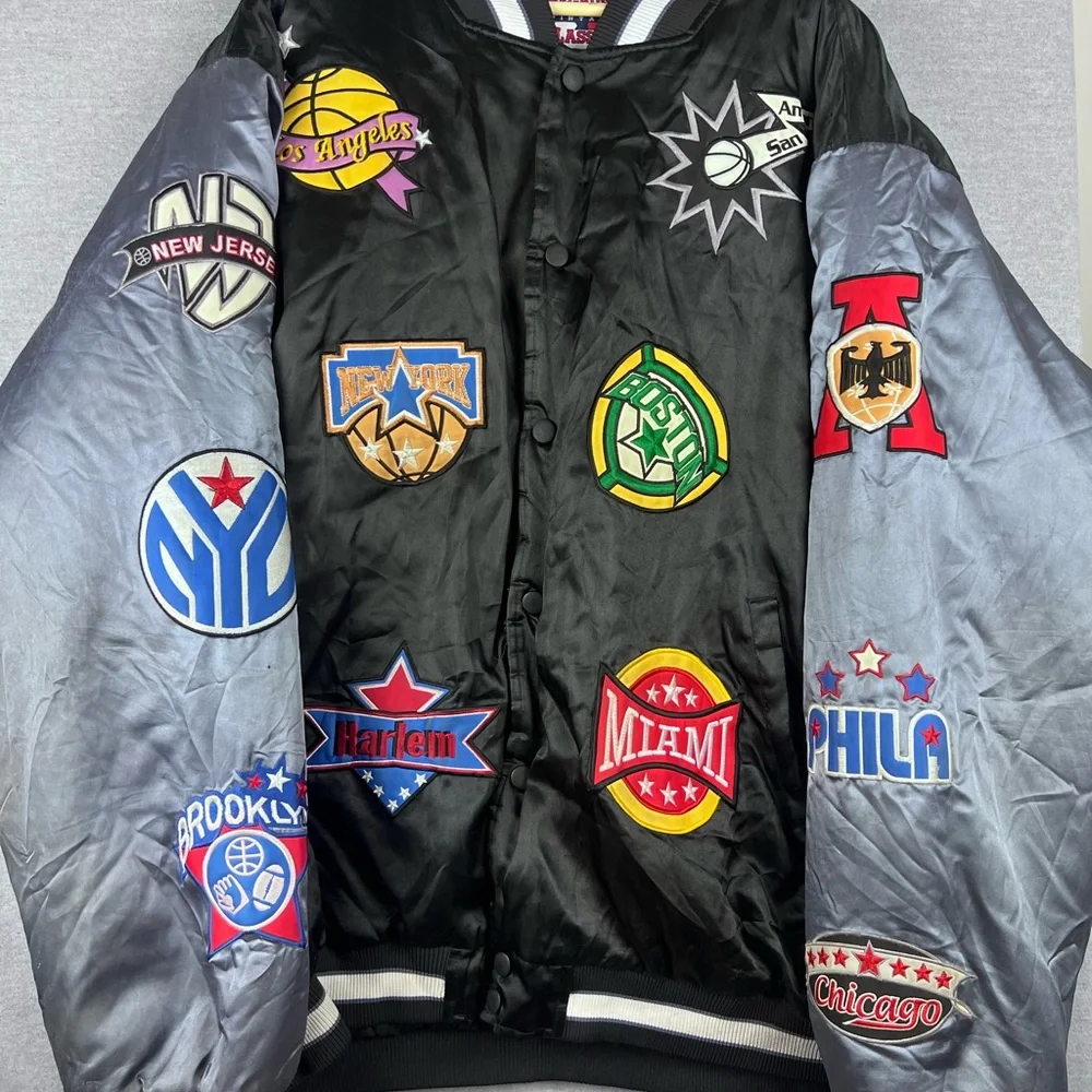 Rare Vintage Mens NBA Varsity‎ Jacket Mega USAA Classic 5XL Boston Lakers